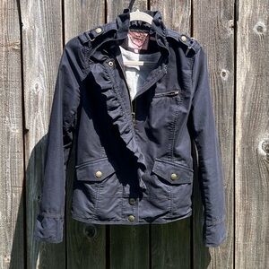 Juicy Couture black ruffle Jacket size small
